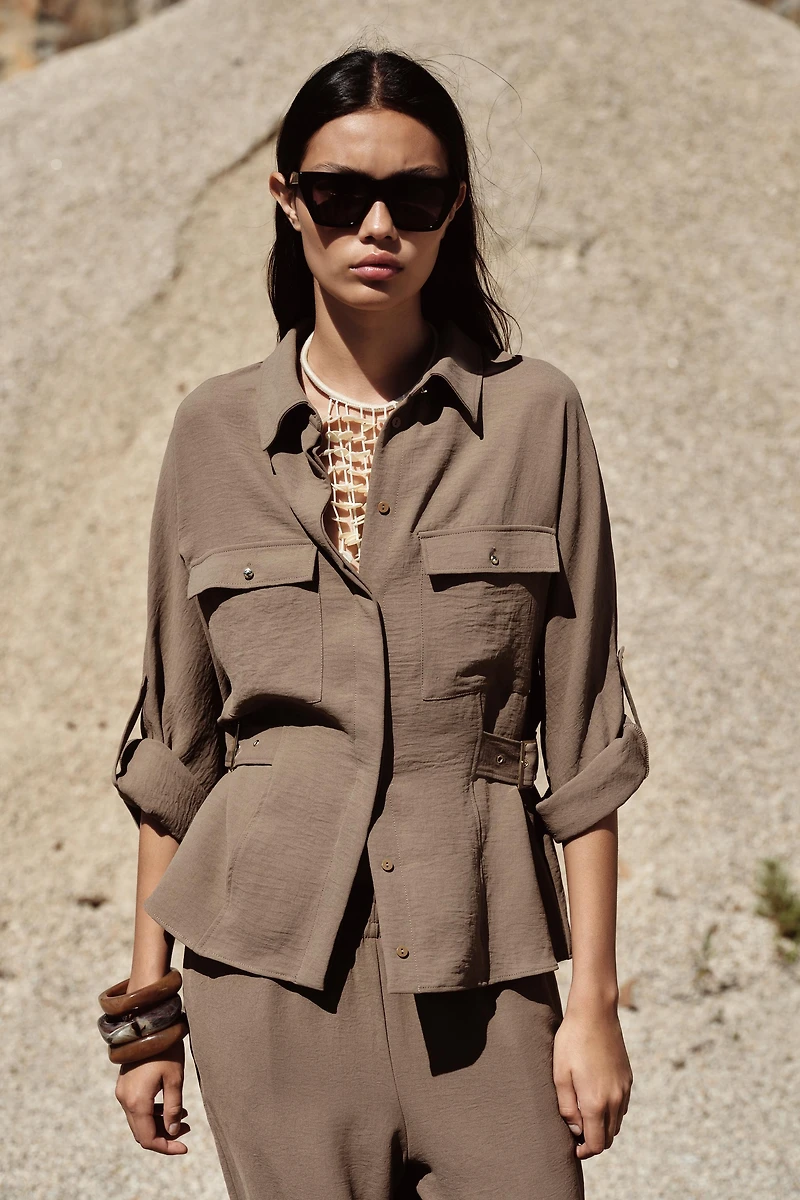 CHEMISE SAFARI BOUCLES LATÉRALES