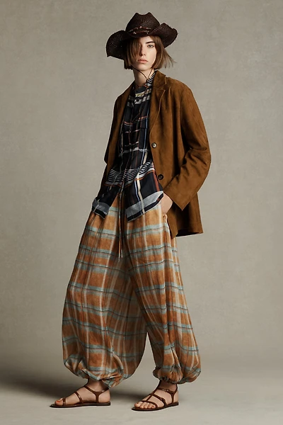 ZW COLLECTION RAMIE CHECK BALLOON PANTS