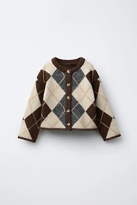ARGYLE KNIT CARDIGAN