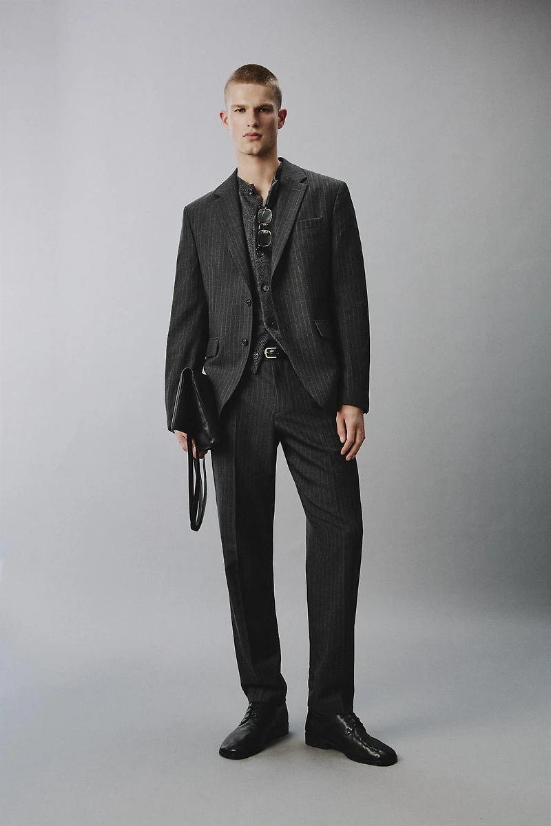 PINSTRIPE SUIT PANTS