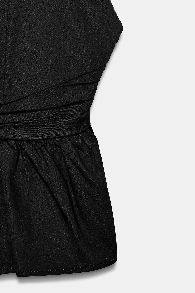PEPLUM HALTER TOP