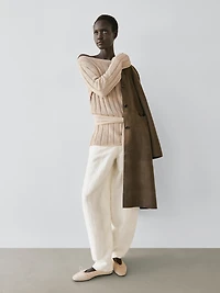 Linen blend sarouel trousers