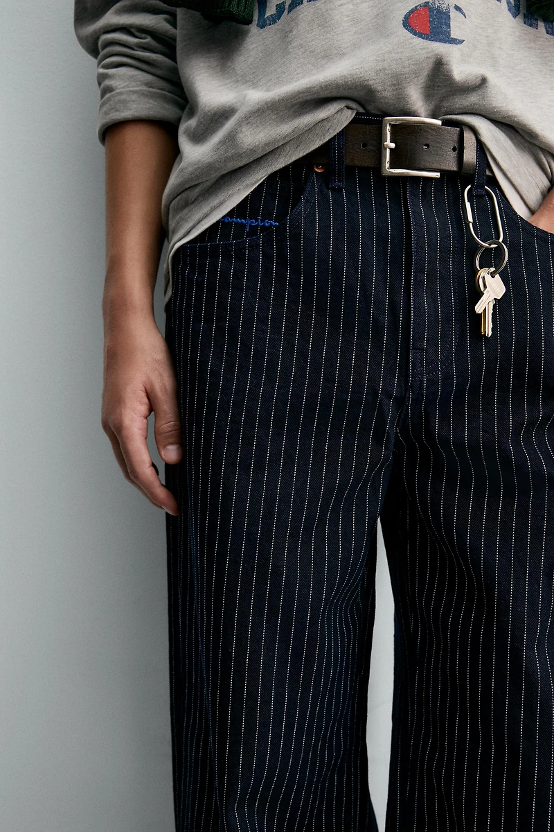 CHAMPION ® X ZARA STRIPED BAGGY FIT JEANS
