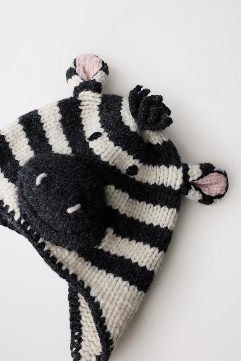 100% WOOL ZEBRA HAT LIMITED EDITION