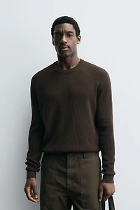 REGULAR FIT WAFFLE JUMPER
