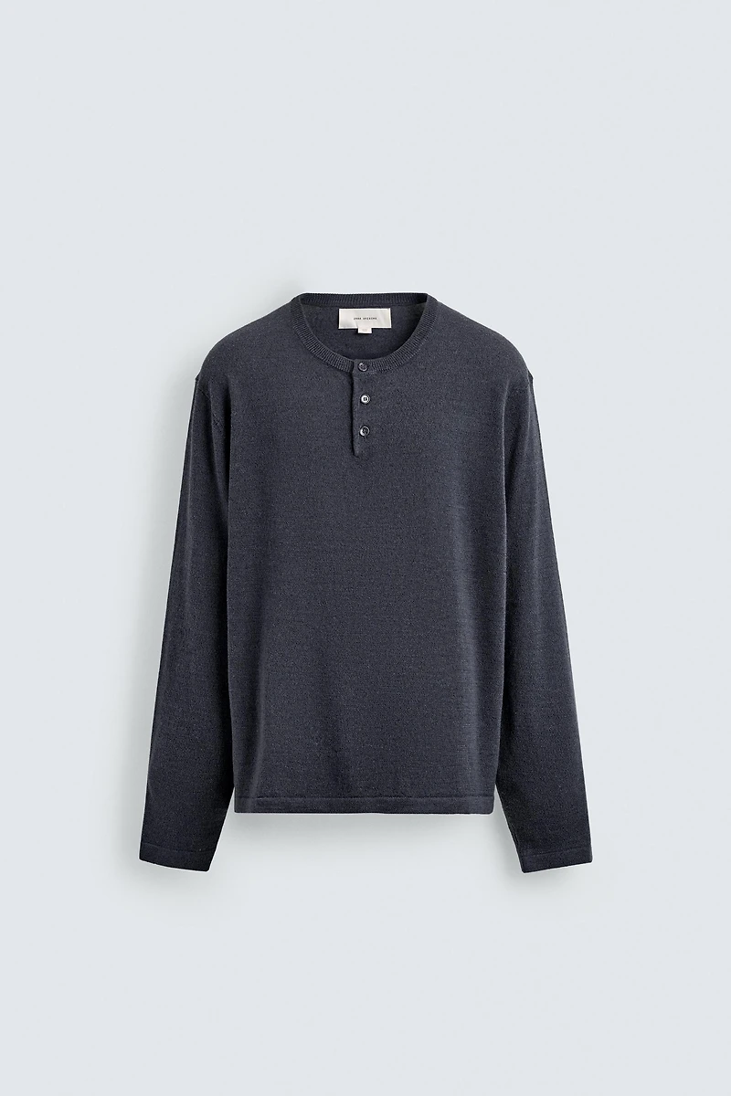 PULL COL TUNISIEN LIN - LAINE