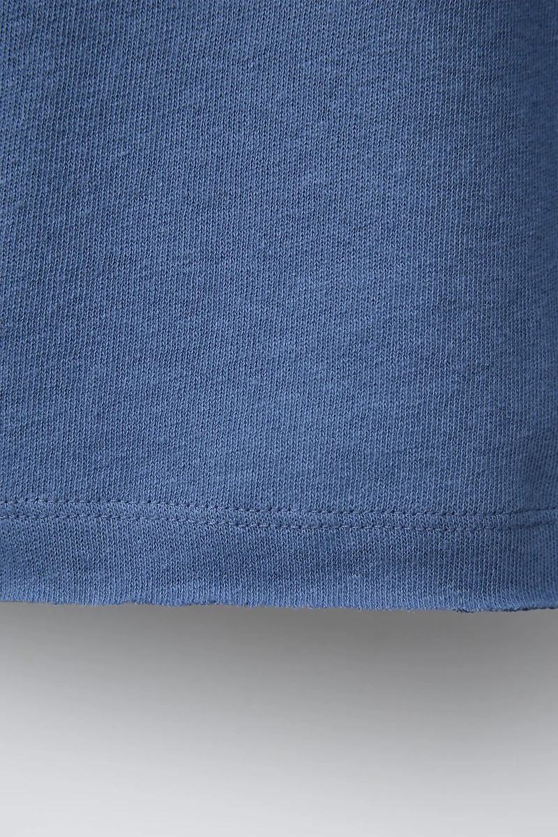 WASHED EFFECT T-SHIRT WITH COTTON AND LINEN
