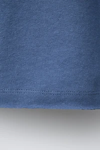 WASHED EFFECT T-SHIRT WITH COTTON AND LINEN