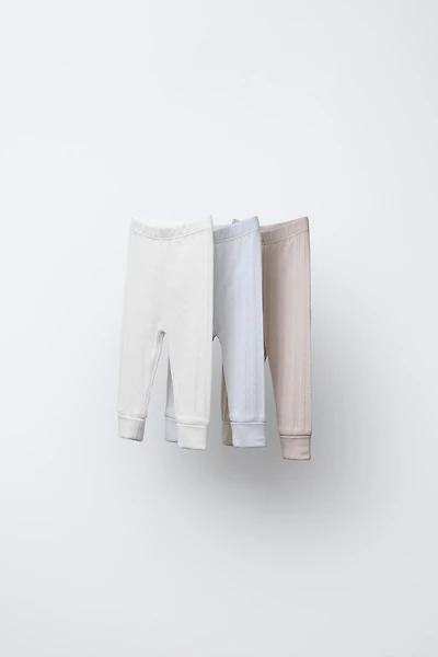 THREE-PACK RIBBED LEGGINGS