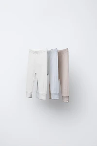 THREE-PACK RIBBED LEGGINGS