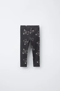 PRINTED RIBBED LEGGINGS