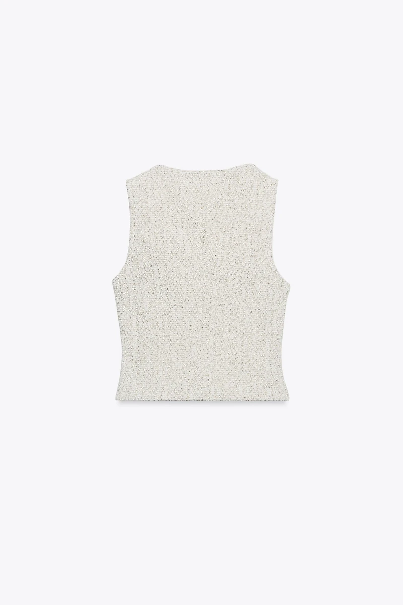 TEXTURED BUTTON VEST