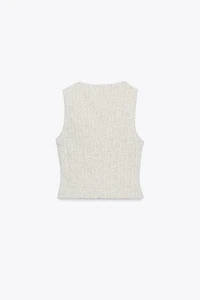 TEXTURED BUTTON VEST