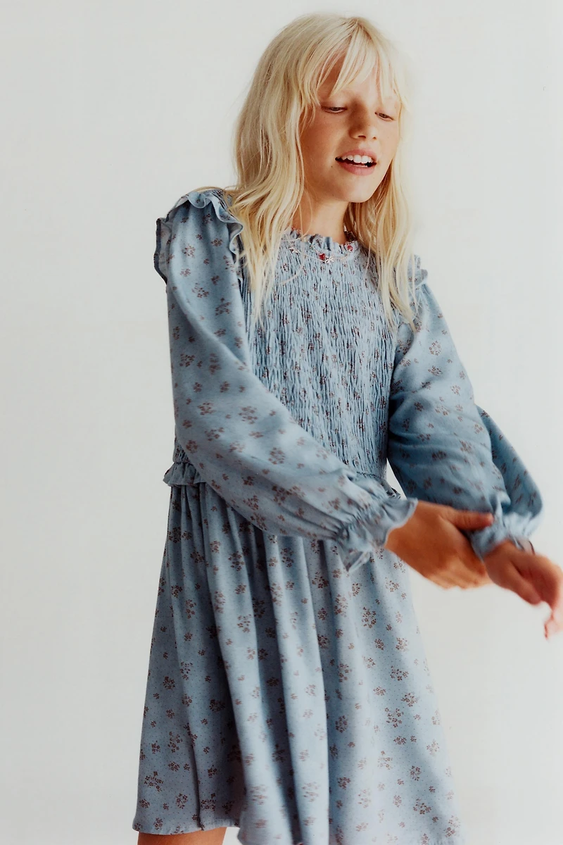 SMOCKED FLORAL DRESS