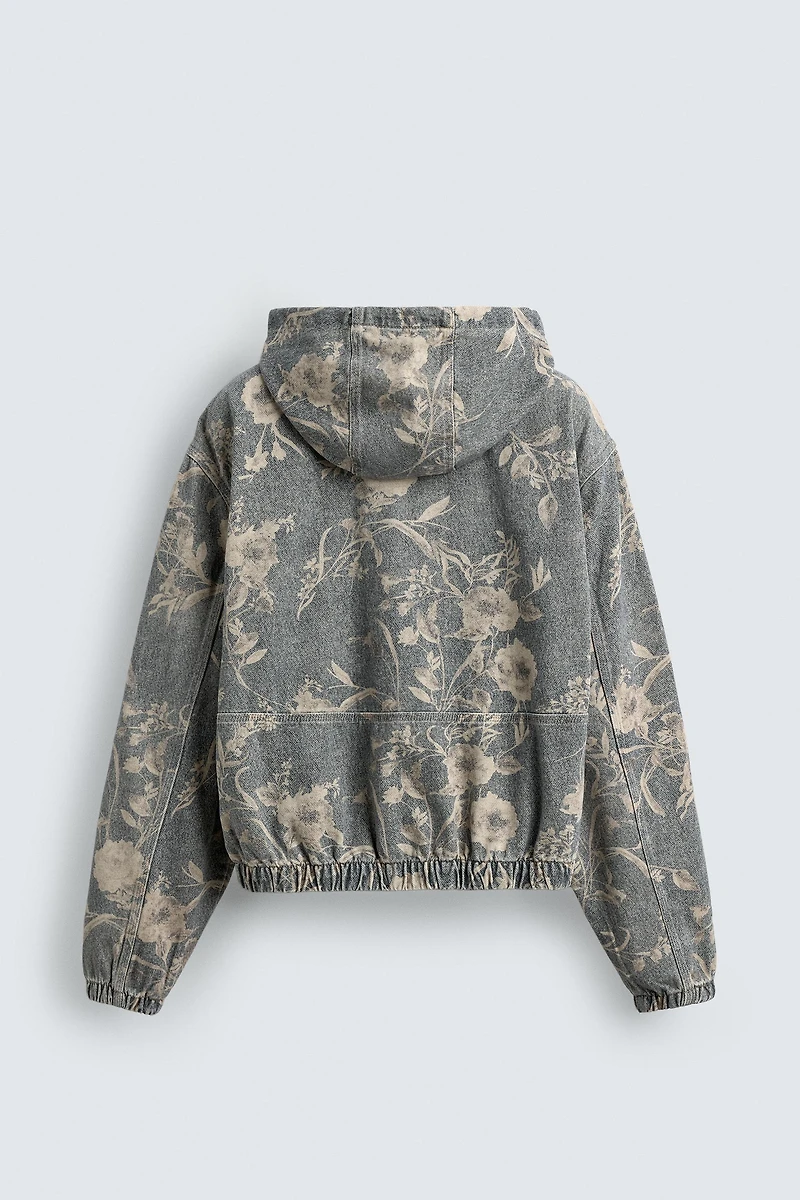 ABSTRACT PRINT DENIM JACKET