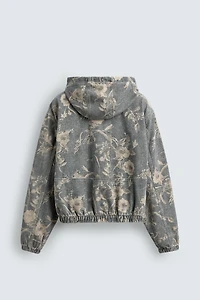 ABSTRACT PRINT DENIM JACKET