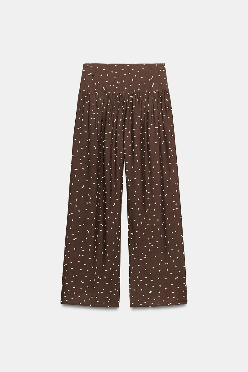 PANTALON LARGE À POIS