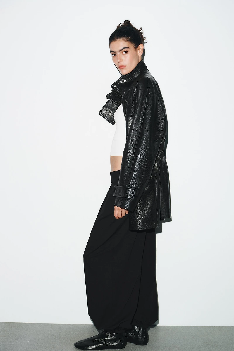 PINSTRIPE PLEATED JOGGER PANTS