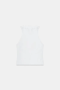 NYLON RUFFLED TOP