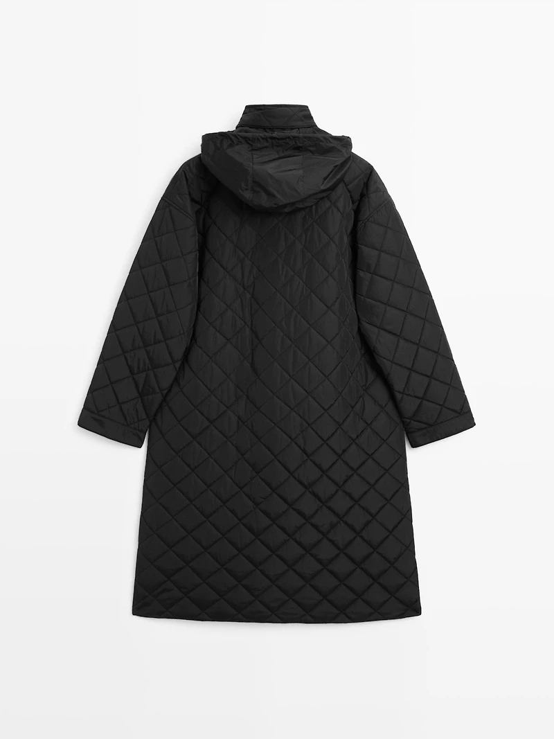 Parka longue matelassée oversize déperlante