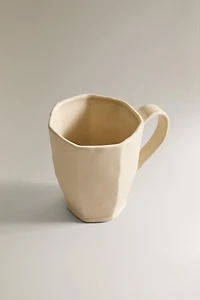 TASSE GRÈS RELIEF LIGNES CADRE