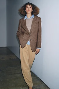 HERRINGBONE WOOL BLAZER ZW COLLECTION