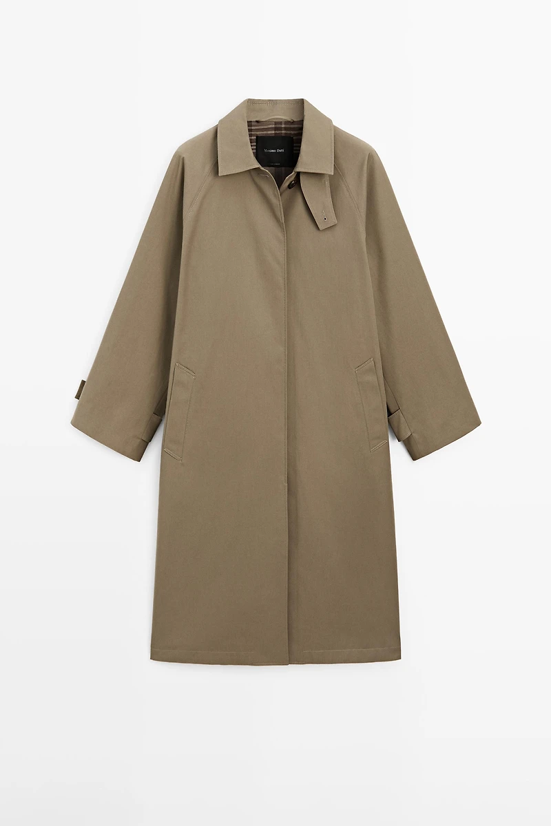 Trench oversize doublure à carreaux
