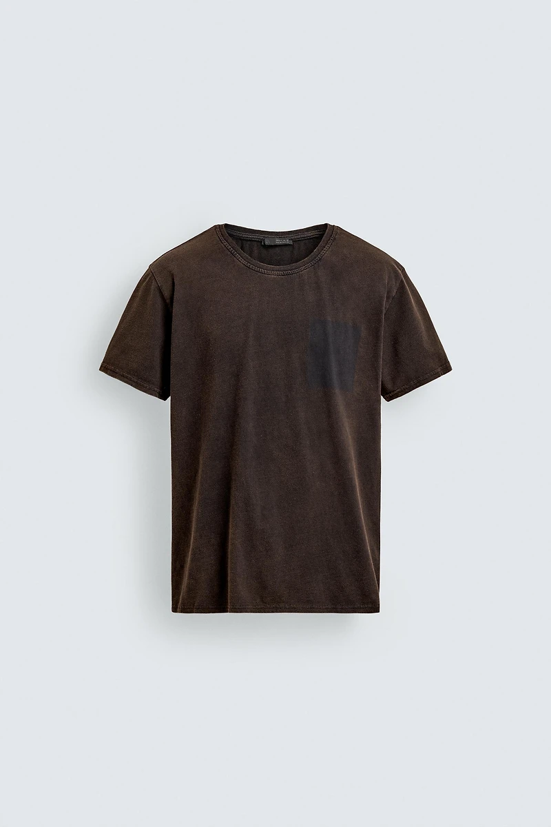WASHED TEXT PRINT T-SHIRT