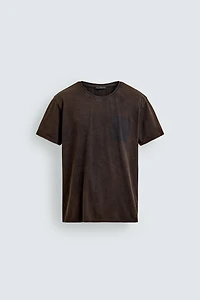 WASHED TEXT PRINT T-SHIRT