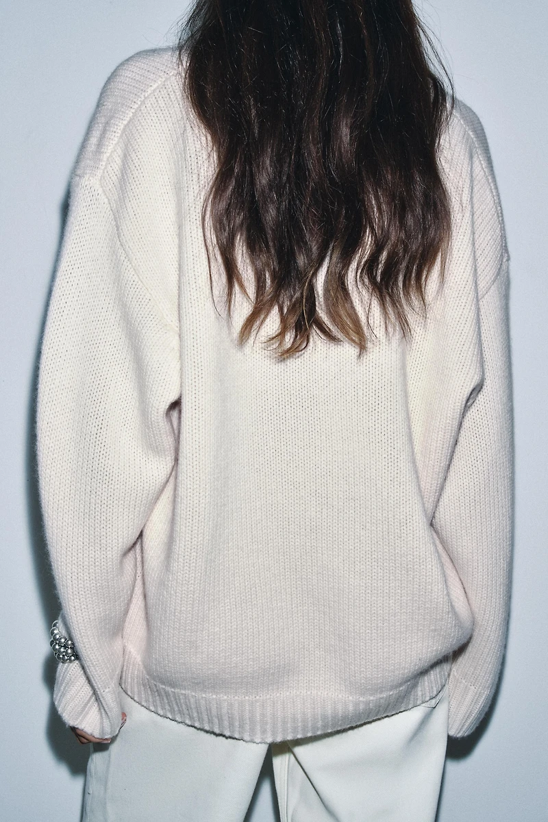 PULL OVERSIZE LAINE ET CACHEMIRE