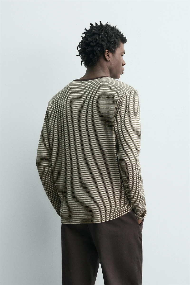 STRIPED JACQUARD T-SHIRT