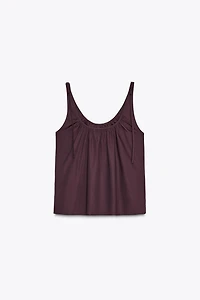 BOW POPLIN TOP