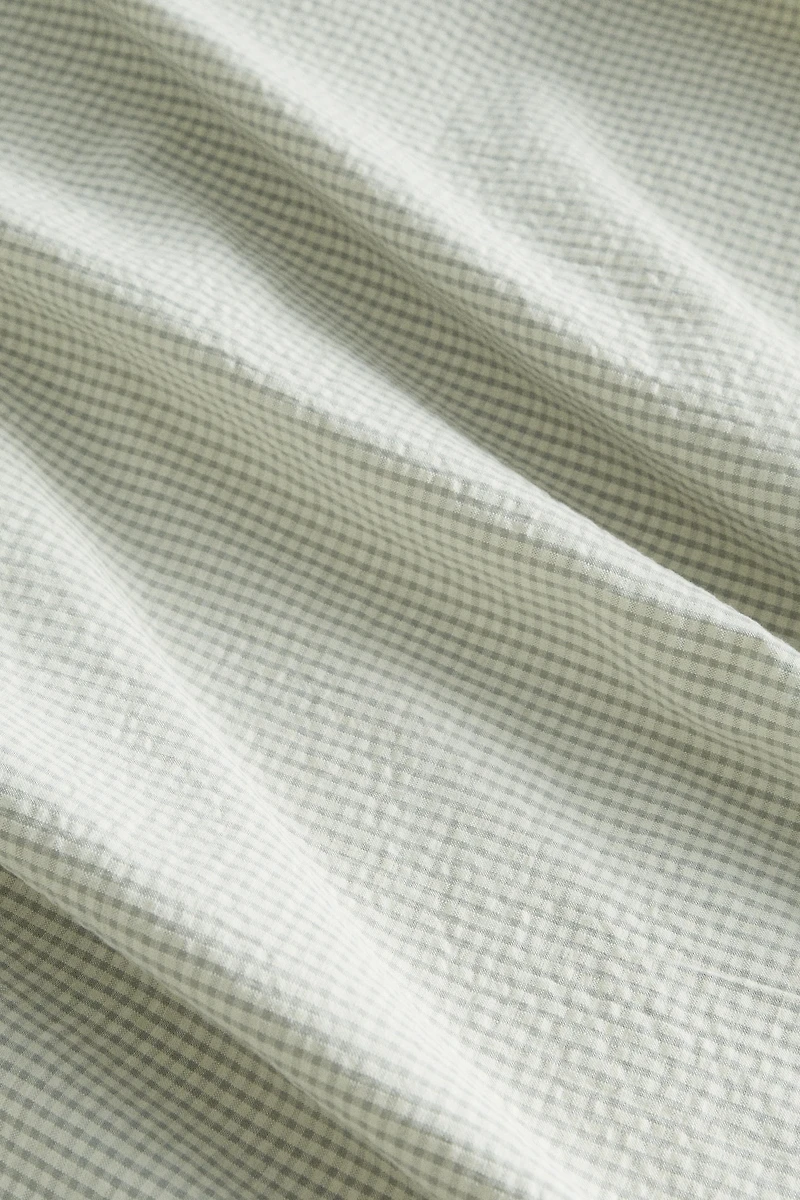COTTON SEERSUCKER CHECK DUVET COVER