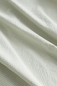 COTTON SEERSUCKER CHECK DUVET COVER