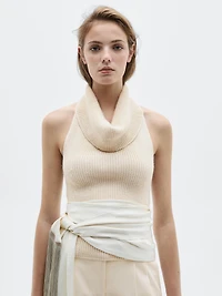 Knit alpaca and silk halter top - LIMITED