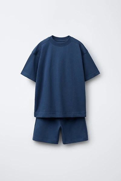 ENSEMBLE T-SHIRT ET BERMUDA MOLLETON BASIQUE