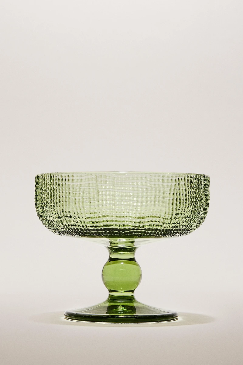 RAISED DESIGN GLASS DESSERT CUP