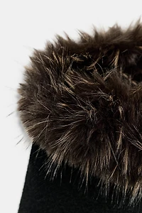 FAUX FUR KNIT CAPE