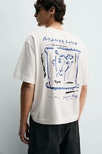CONTRASTING PRINTS T-SHIRT
