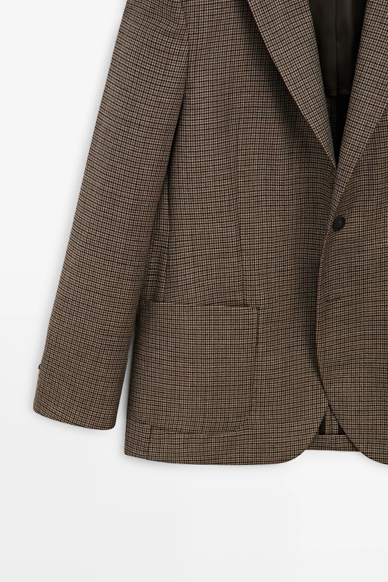 100% wool houndstooth blazer