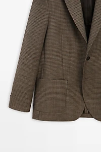 100% wool houndstooth blazer