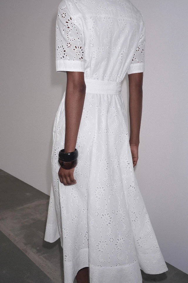 Zara ZW COLLECTION EMBROIDERED SHIRT DRESS | Place Rosemre