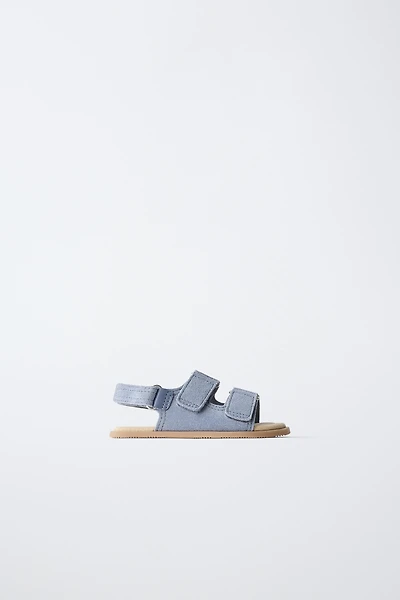 SANDALES PIEDS NUS DOUBLE BRIDE EN CUIR