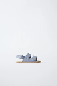 SANDALES BAREFOOT DOUBLE BRIDE EN CUIR