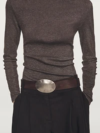 Long sleeve T-shirt with metallic finish