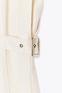 LINEN MIDI DRESS WITH BELT LOOPS
