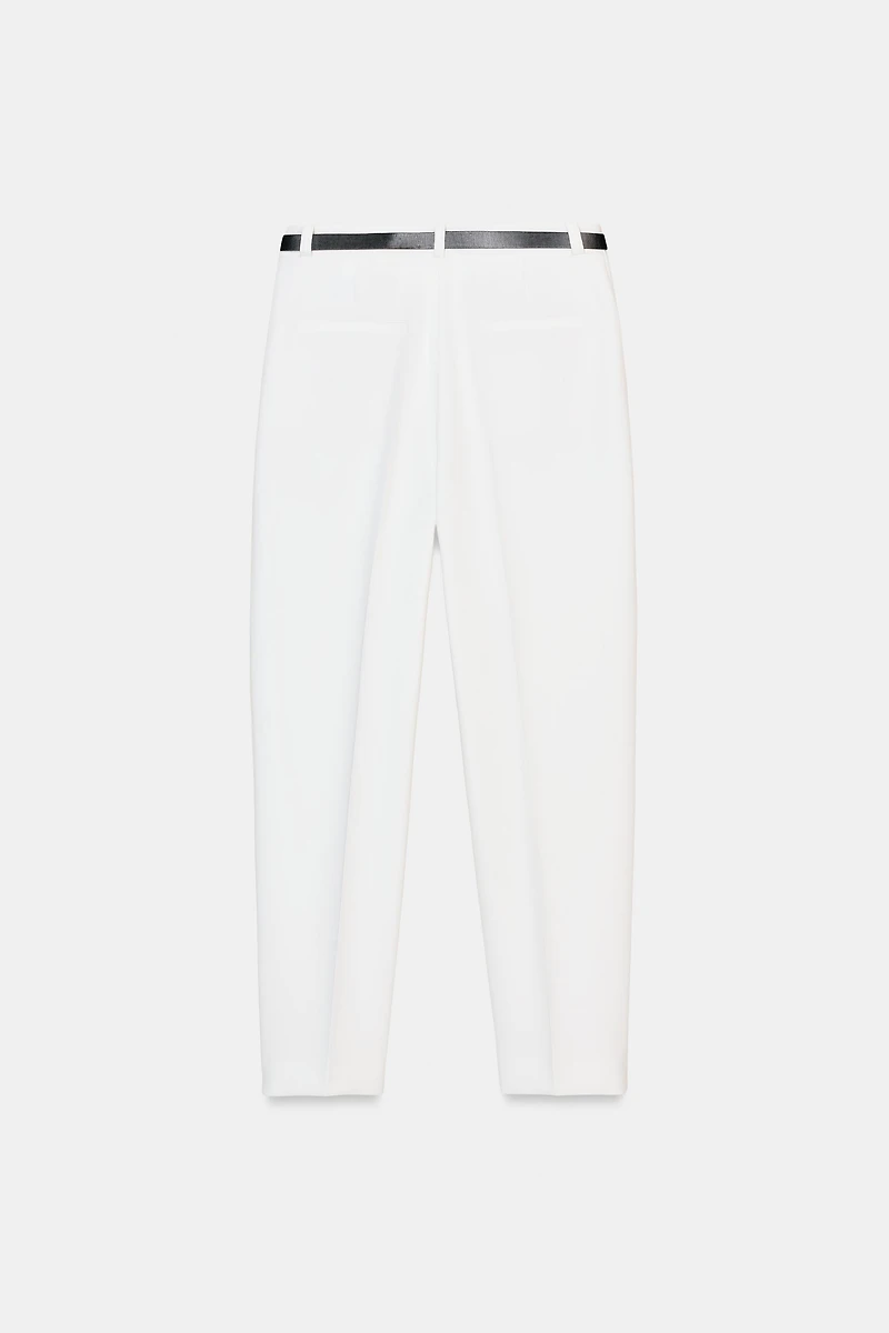 BELTED ANKLE PANTS
