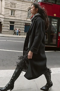 OVERSIZED WOOL COAT WITH CONTRAST CUFF