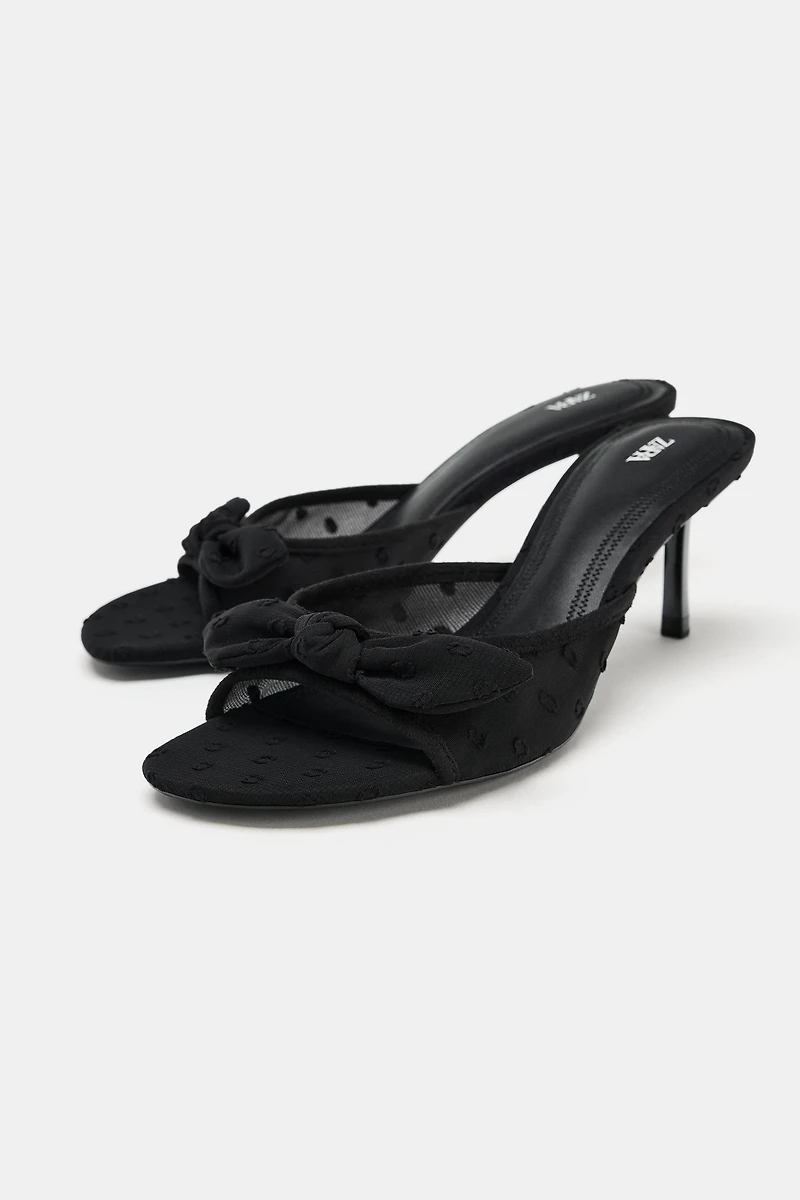 MESH HEELED SANDALS