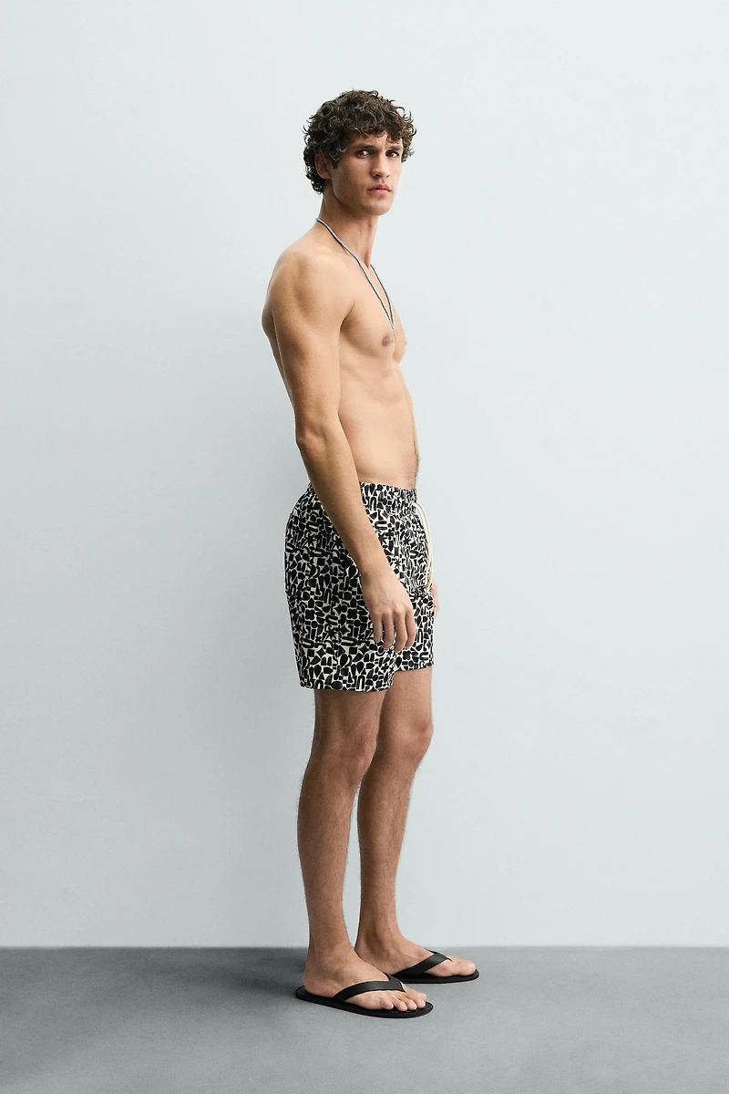 GEOMETRIC PRINT LONG SWIMSUIT